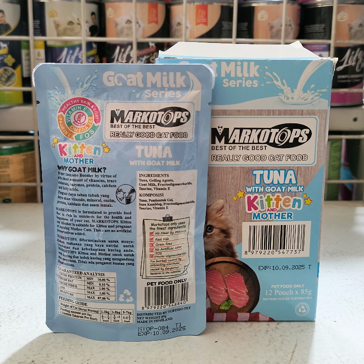 Makanan Kucing Markotops Sachet Kitten Tuna Pouch 85G