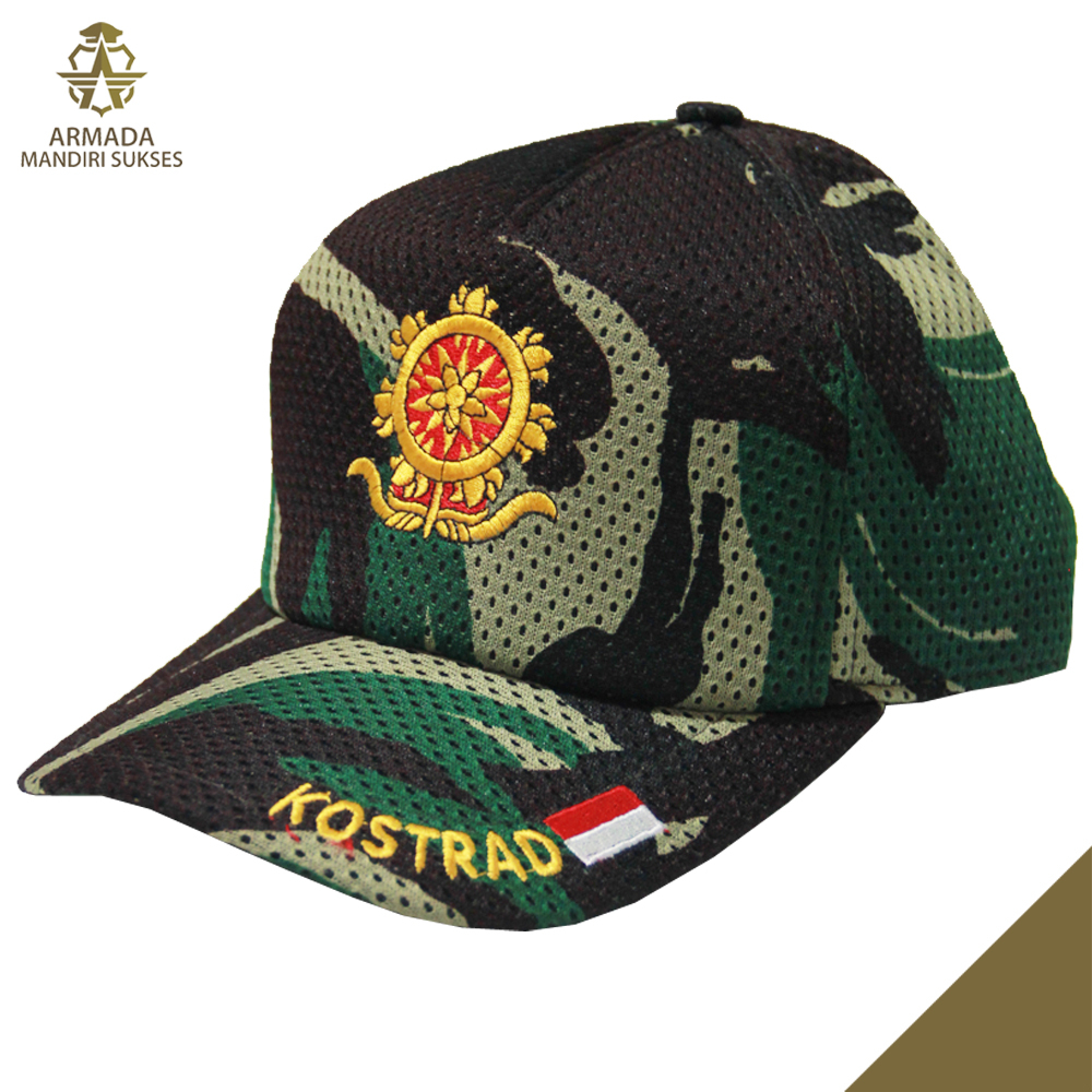 Topi Jaring Kostrad Loreng Logo - Topi Kostrad Loreng