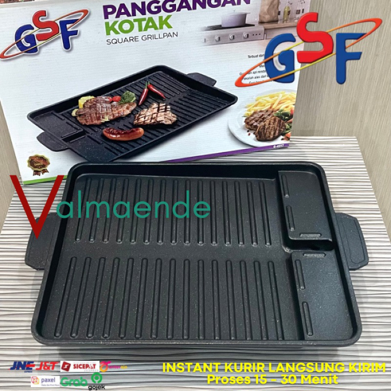 Grill Pan Panggangan BBQ anti Lengket GSF 4517 Yakiniku Bulgogi Pan Alat Pemanggang Multifungsi