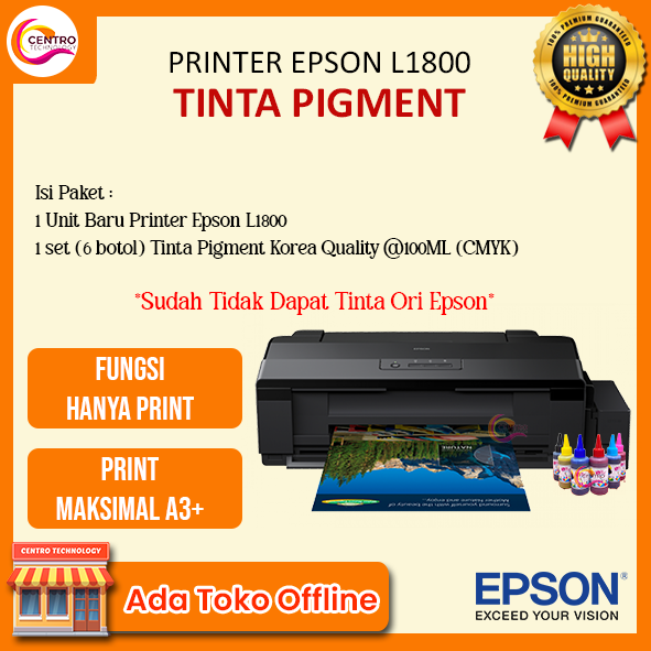 Printer Sablon Epson L1800 Uk A3 Upgrade Tinta Pigment Korea 6 Warna