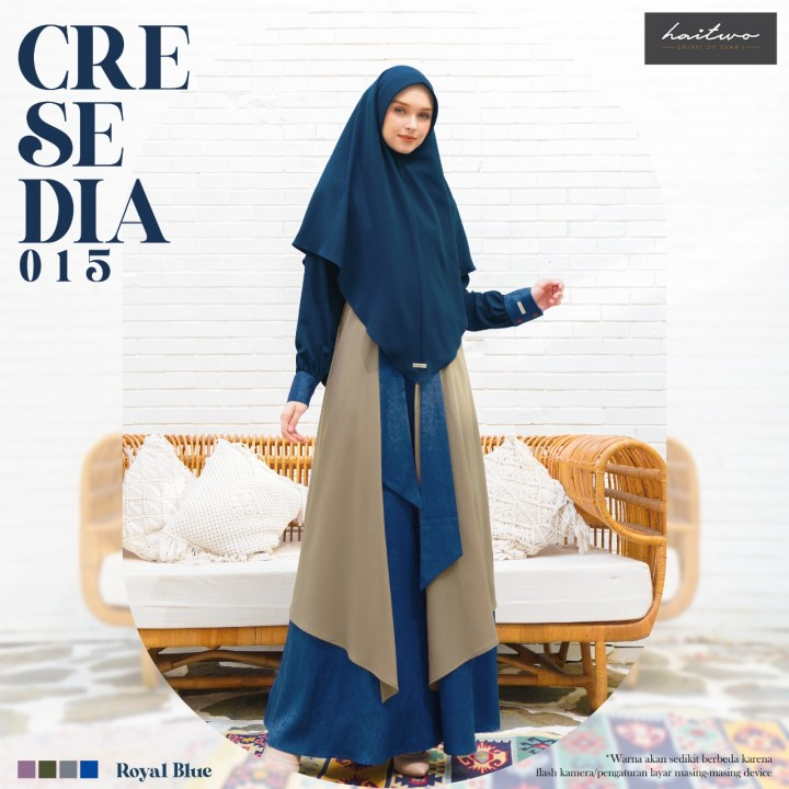 GAMIS SET HIJAB HAITWO CRESEDIA 015,CRESEDIA 015 GAMIS WANITA MUSLIM SET HIJAB,GAMIS WANITA KONDANGA