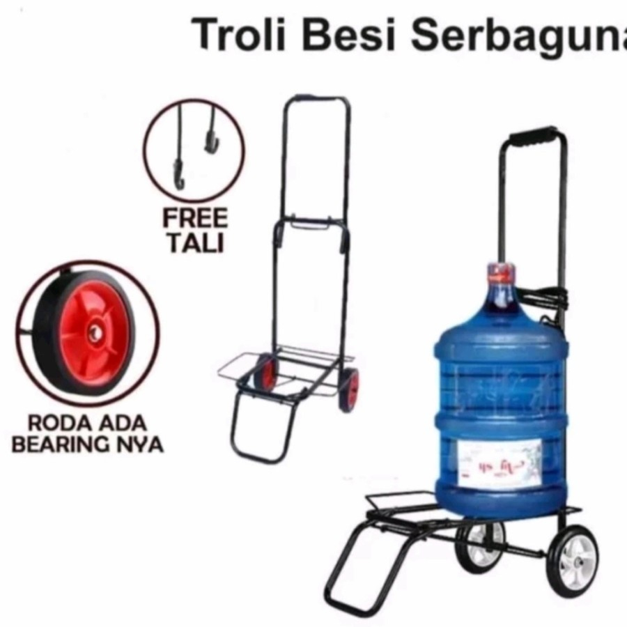 Trolly Lipat Besi Trolley Troli Troly Lipat Besi Galon Bahan Besi Tabung Gas Serbaguna Troli Barang 