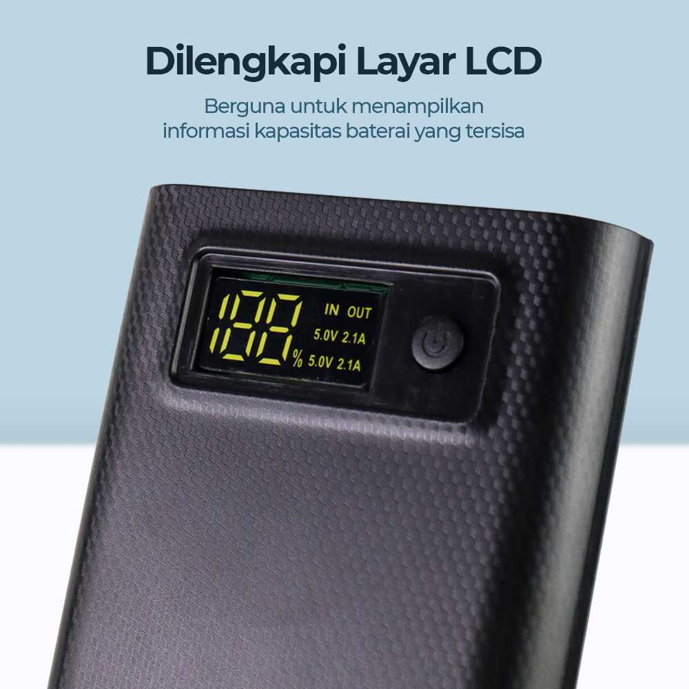 Power Bank DIY 8 Digital Tube Screen Digital Layar LED Powerbank Isi Daya Baterai Material Plastik Berkualitas