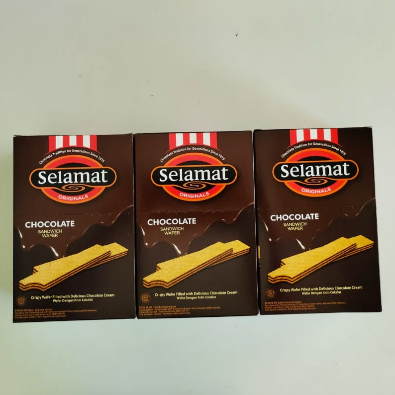 

Wafer Cokelat Selamat Isi 20Pcsx12g Chocolate Sandwich Wafer Halal MUI