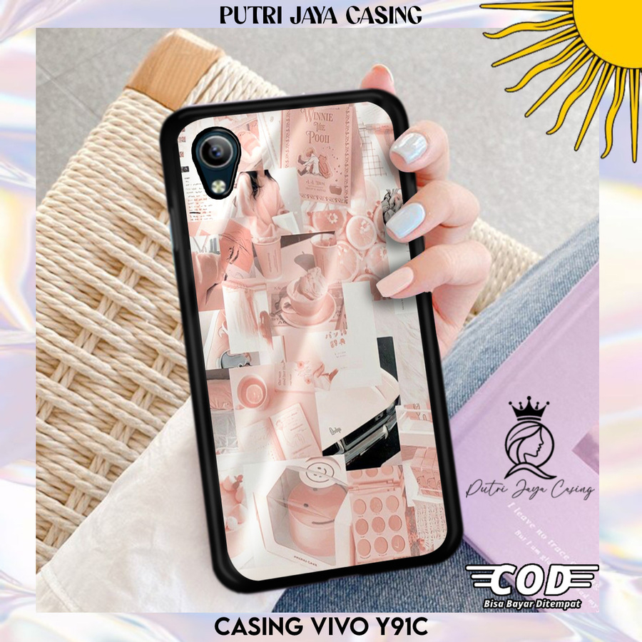 Case Hp VIVO Y91C Motif [AESTHEPINKY] Casing Hardcase Softcase Estetik Premium Keren Aksesosris Peli