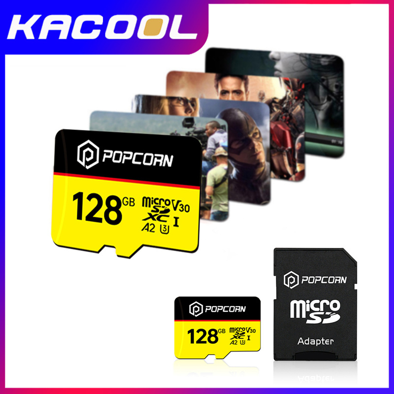 Popcorn Ultra MicroSDXC UHS-I 128GB Kartu Micro SD Kartu Memori Berkecepatan Tinggi IPX7 Tahan Air dengan Adaptor