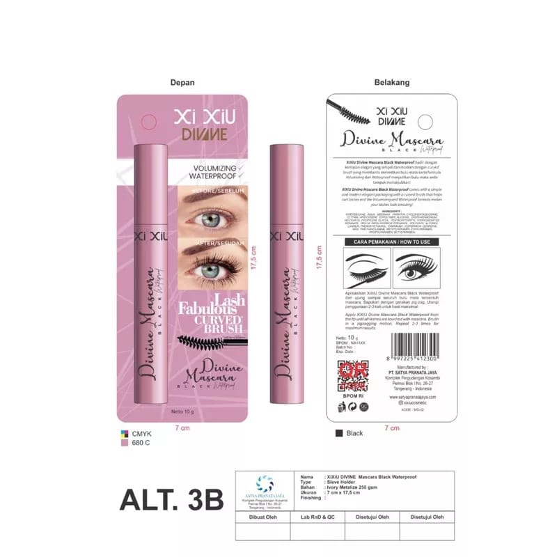 Xi Xiu Lovely | Black | Pink Mascara Divine Waterproof Volumizing BPOM | Maskara XIXIU