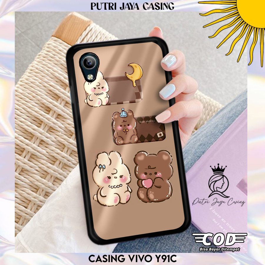 Case Hp VIVO Y91C Motif [ BEARLUCU02 ] Casing Hardcase Softcase Estetik Premium Keren Aksesosris Pel