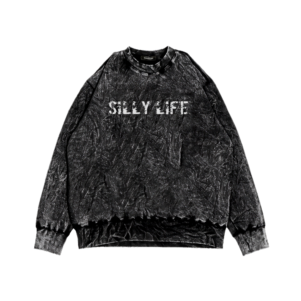 Crewneck Sweater  Pria Wanita Sandwash Motif Pagarnusa Terbaru Hits Kekinian Simple Casual