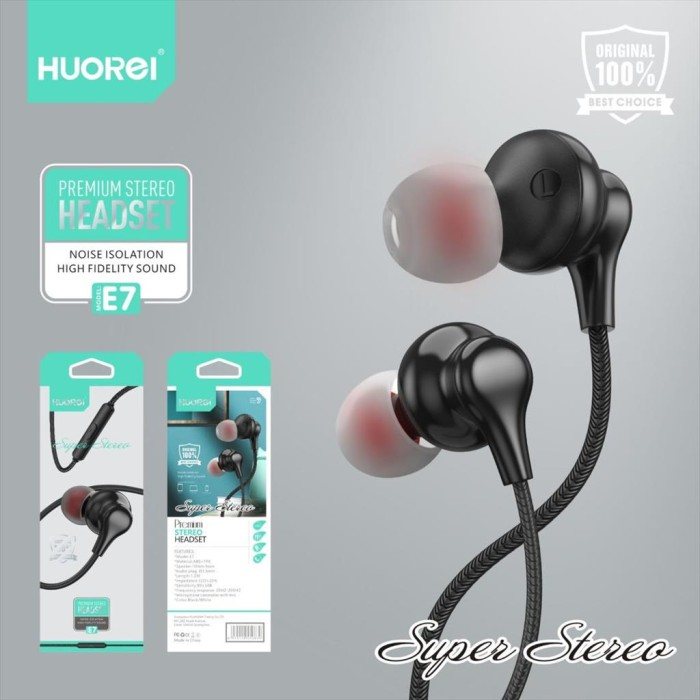 HUOREI Super Stereo Earphone E7 with Microphone