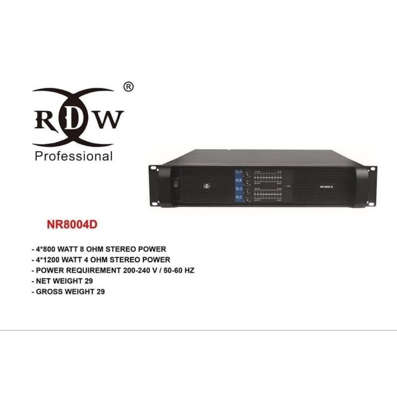 POWER AMPLIFIER RDW NR8004D / NR 8004 D ORIGINAL