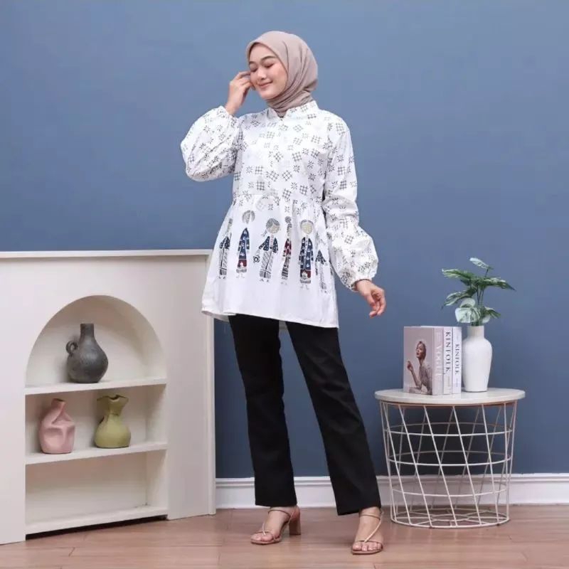 Baju Batik Wanita Modern Blouse Batik Atasan Batik Bu tejo Couple Seragam Batik Kerja