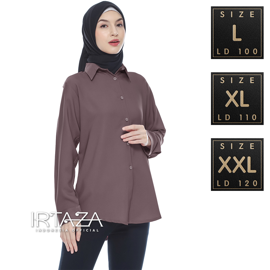 Twilly Shirt Kemeja Wanita Polos Basic Lengan Panjang Long Sleeve Original Rayon Twill Import