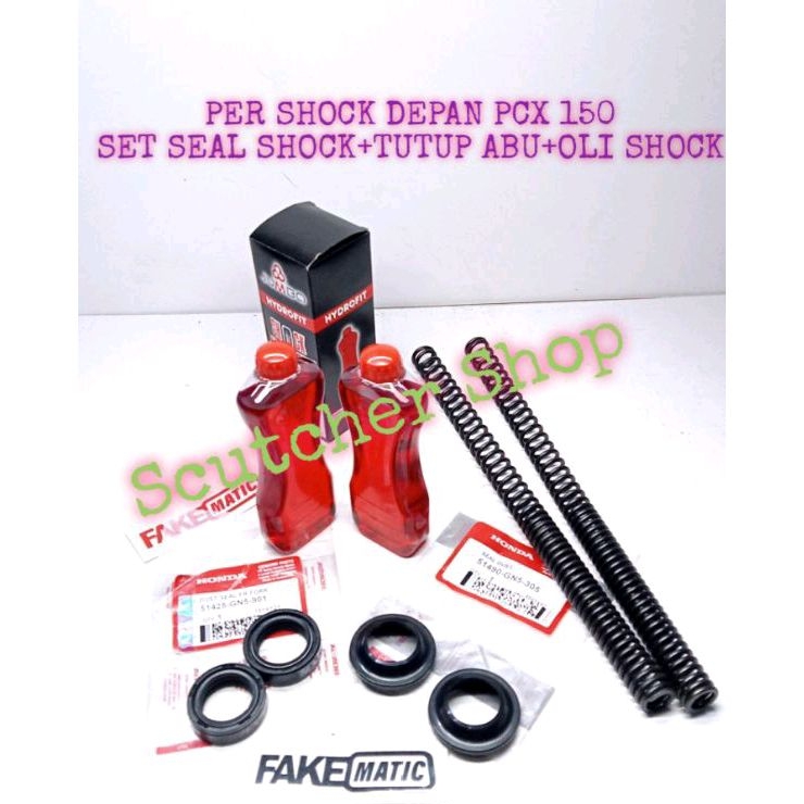 Paket Per Shock Depan PCX 150 + Seal Shock + Tutup Abu + Oli Shock