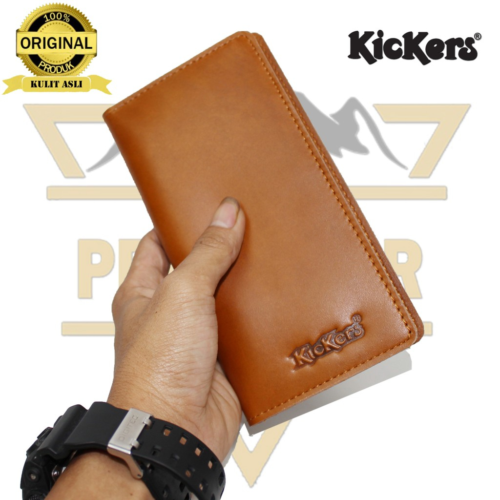 Dompet Pria Kulit  Panjang Asli Embos Kickers - Tanpa Kain Furing