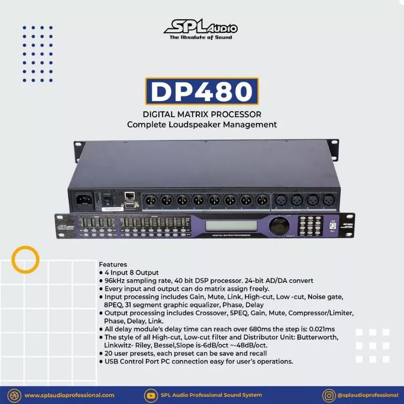 DLMS , Management Spl Audio DP480, 4input 8output Original