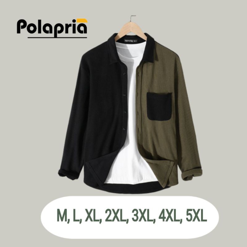 Kemeja Corduroy Hitam Hijau Army