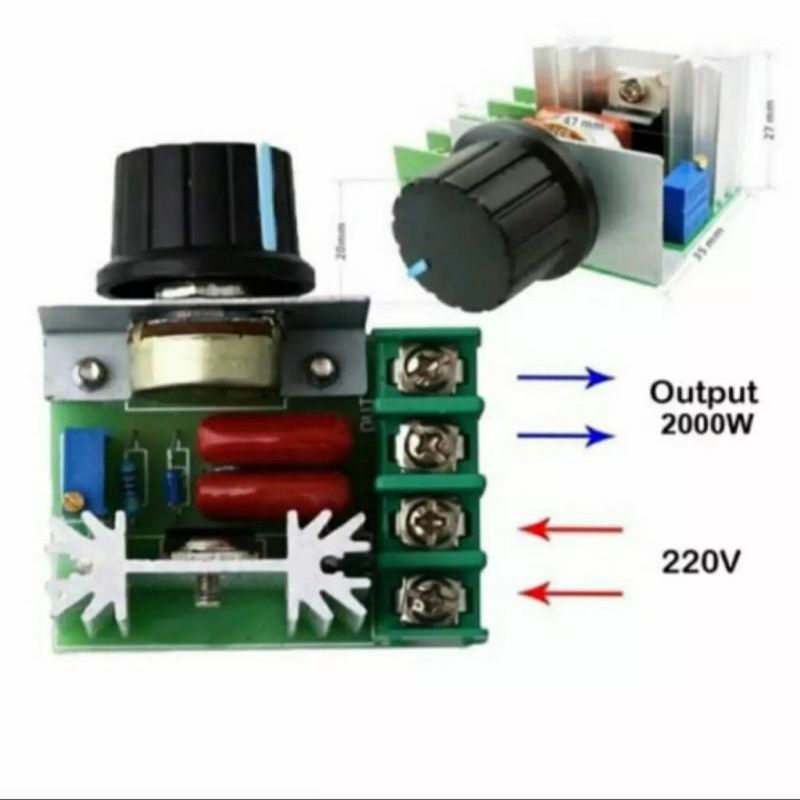 modul DIMMER AC 2000w pengatur kecepatan dinamo suhu cahaya alat unik serbaguna multifungsi bisa cod
