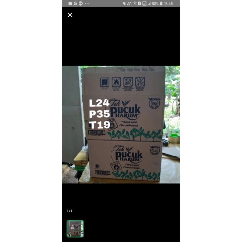 

Kardus Teh pucuk Ukuran P35 L24 T19