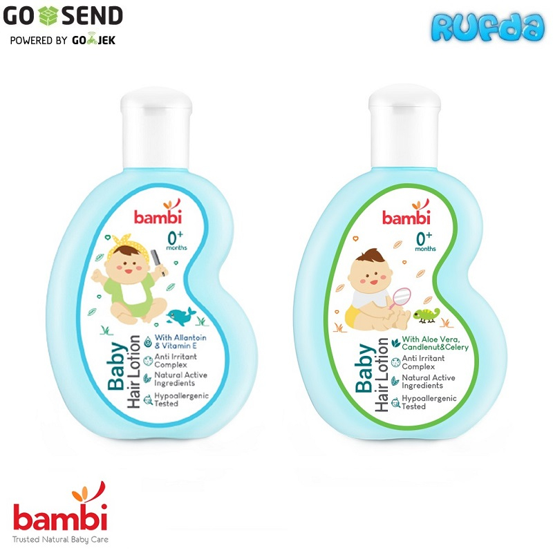 Bambi Hair Lotion Losion Rambut Bayi Baru Lahir Newborn dengan Lidah Buaya, Kemiri, dan Seledri