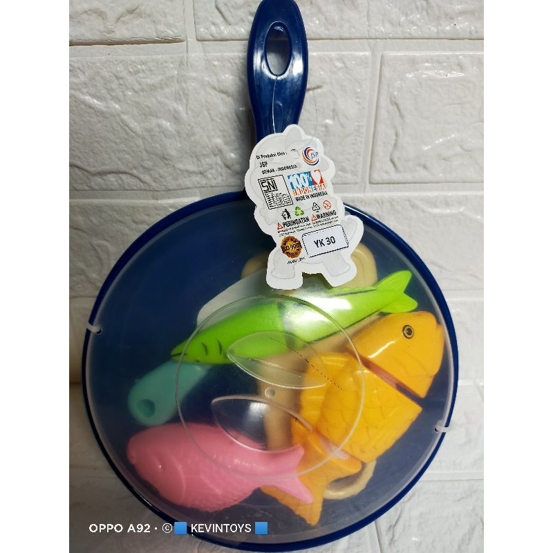 YK 30 MAINAN ANAK EDUKASI TEFLON DAN IKAN POTONG SEGAR / Mainan ikan ikanan bisa di potong