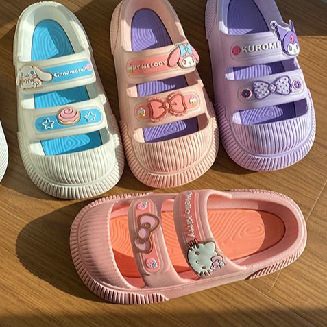 Sandal Anak Ban Dua Karakter KUROMI CUTE 029-3 TNG / Sandal Anak Sekolah Jelly