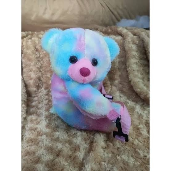 Tas Selempang Boneka Bulu Beruang Merangkul / Tas Hp Wanita Teddy Bear Top