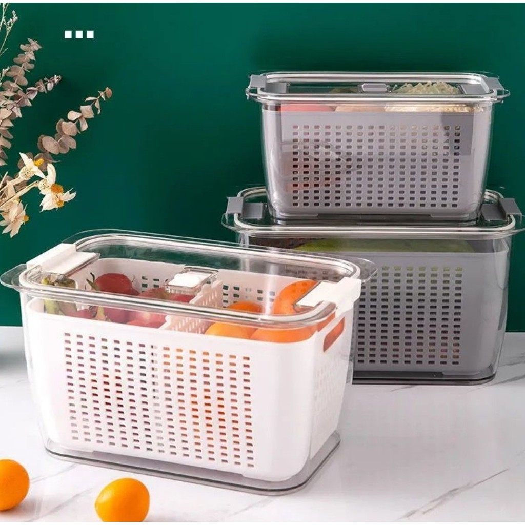 RAK KULKAS AKRILIK KOTAK MAKANAN BOX CONTAINER ACRYLIC SAYUR DAN BUAH