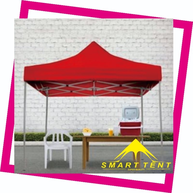 tenda lipat 2 x 3m rangka besi hitam