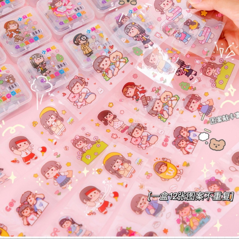 BIANCA - Sticker Transparan PET Mini Box 1 set isi 12pc