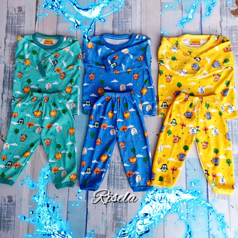 1Set Oblong Piyama Bayi Panjang 0-24 Bulan Motif Lucu/Piyama bayi Motif karakter