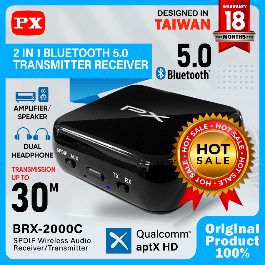 Bluetooth Receiver Transmitter Audio 5.0 Aptx HD stereo 2in1 PX BRX-2000C