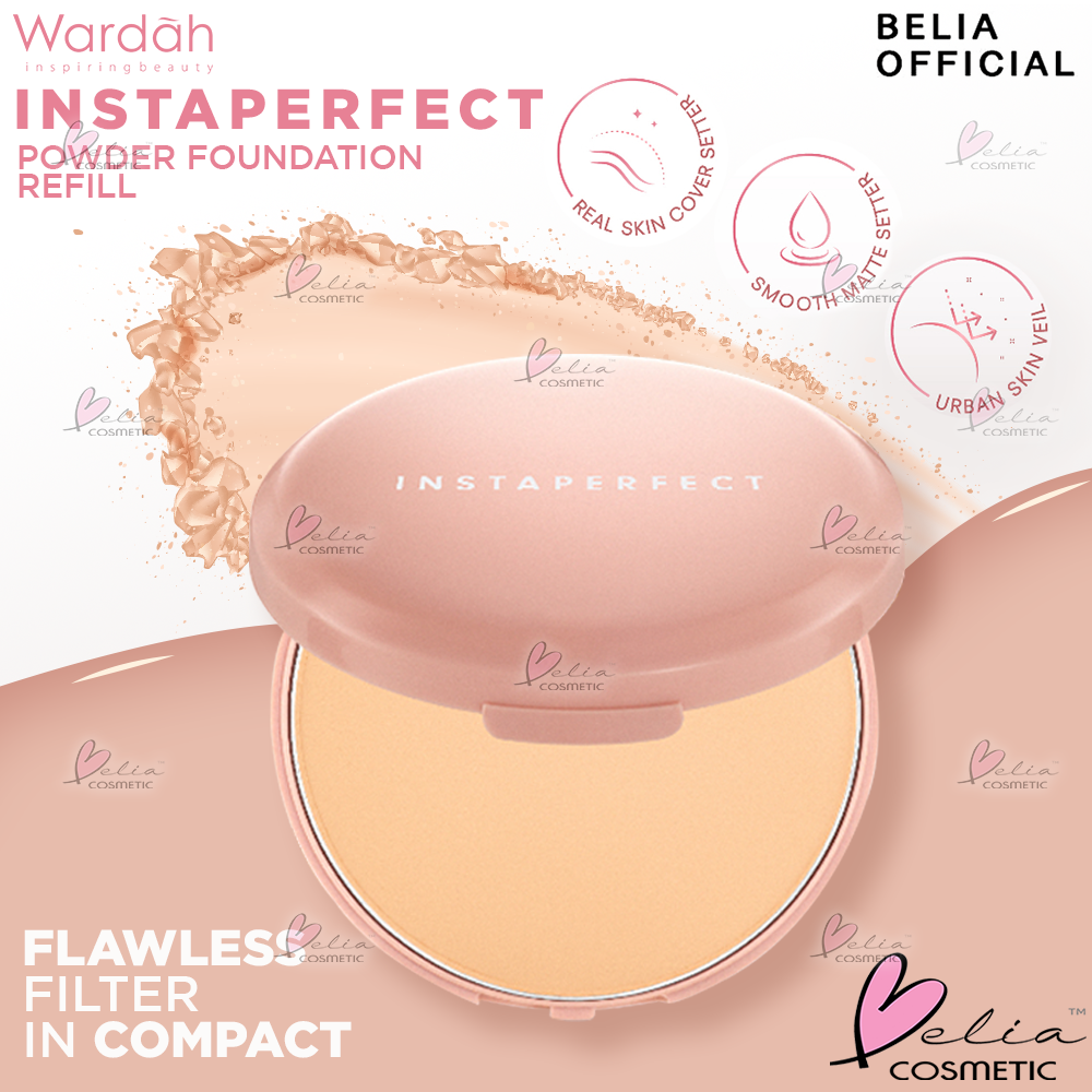 ❤ BELIA ❤ Wardah Instaperfect Refill Matte Fit Powder Foundation 13 g - Refill Bedak (Real Skin Cover Setter, Smooth Matte Finish, SPF 20 PA+++) | Bedak Padat | Refill | BPOM