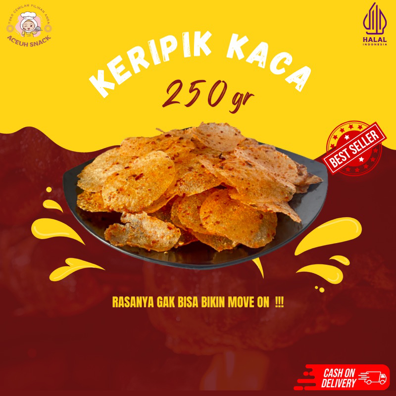 

keripik kripik kaca pedas daun jeruk kemasan 250 gr