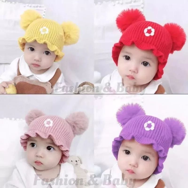 Topi Kupluk Anak Rajut Lily Lucu