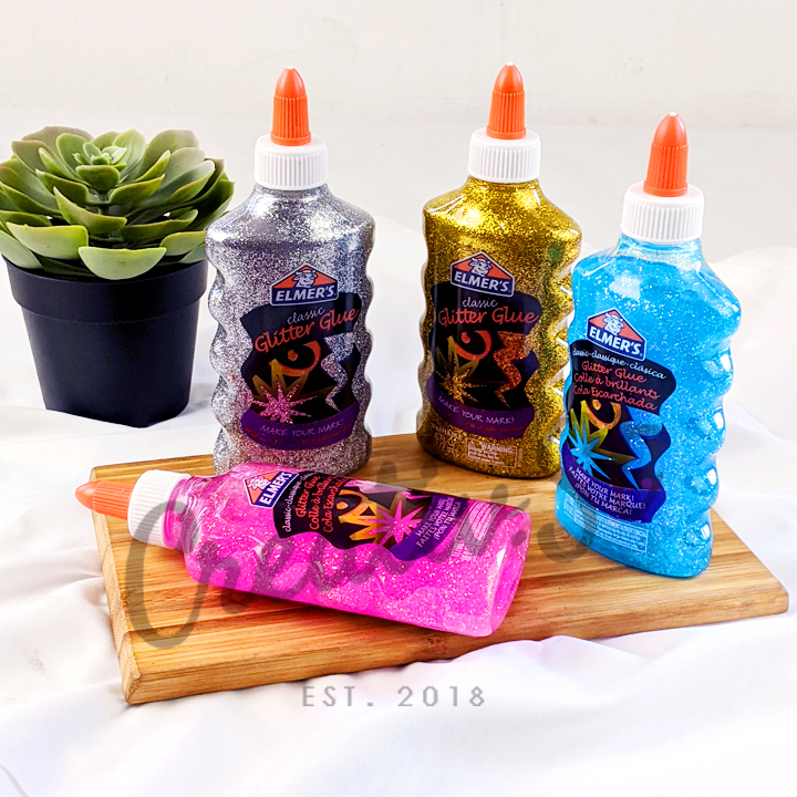 

Elmers Glitter Glue 177 Ml Lem Glitter Kilap Warna Gold Silver
