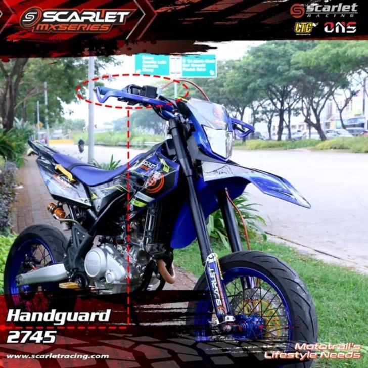 HANDGUARD SCARLET HANDGUARD TULANG PELINDUNG TANGAN FULL CNC SCARLET RACING SUPERMOTO TRAIL