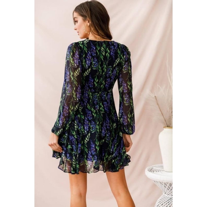 MDLV ~ 5003# Audrey Mini Dress Flower