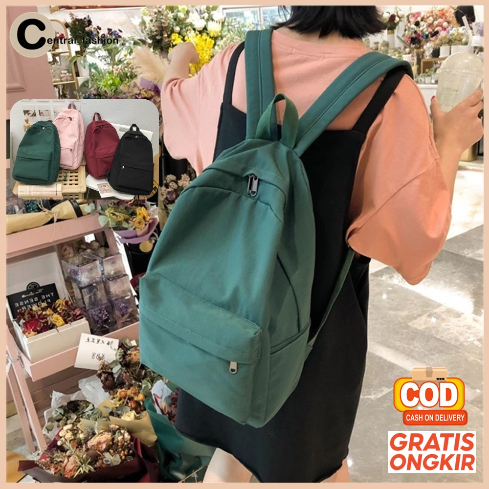 Tas Ransel Polos SD SMP SMK Kuliah Preppy Tas Bahu Gaya Korea Pemuda Fashion Wanita Ransel Laptop Tas Sekolah untuk Remaja Anak Perempuan Anak Laki-laki Tas Buku Travel