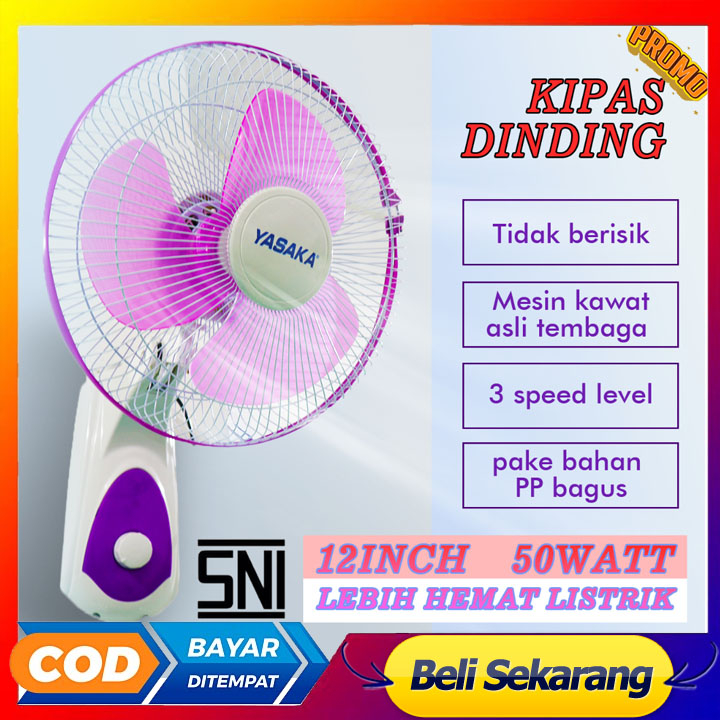 KIPAS ANGIN DINDING 12  INCH YASAKA. KIPAS TEMBOK/ WALLFAN, KIPAS DINGDING bergaransi resmi mantap