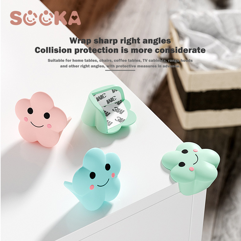 SOOKA Cloud Bumper Corner - Silikon bumper pengaman sudut meja, dan tepi sudut kaca berbentuk awan yang  lucu untuk melindungi ibu &amp; anak SK-EBA1135