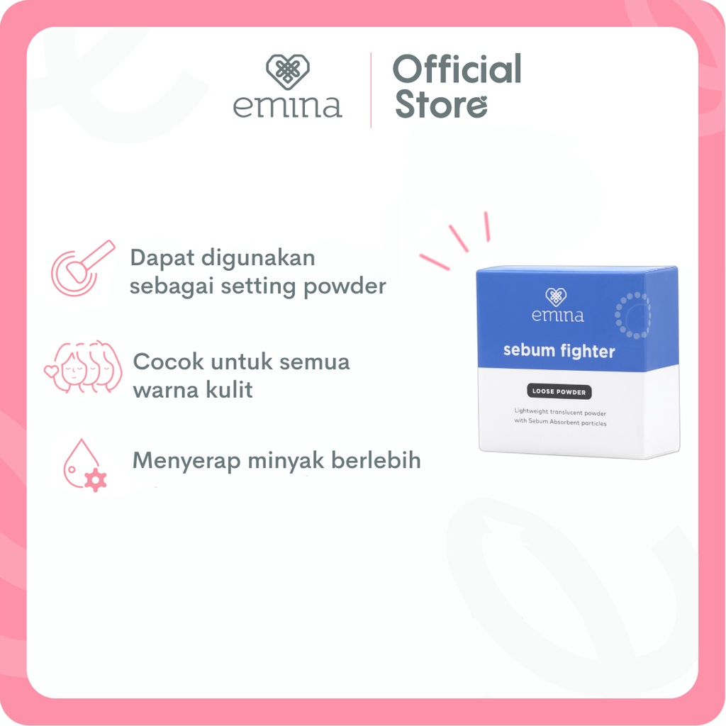 ✨ AKU MURAH ✨ Emina Sebum Fighter Loose Powder 8 g - Bedak Tabur Translucent Matte, Kontrol Minyak