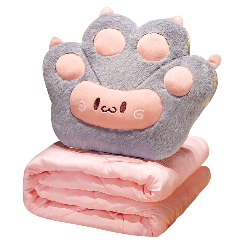 Bantal Selimut Boneka Cat Paw Bahan Cotton Bedcover