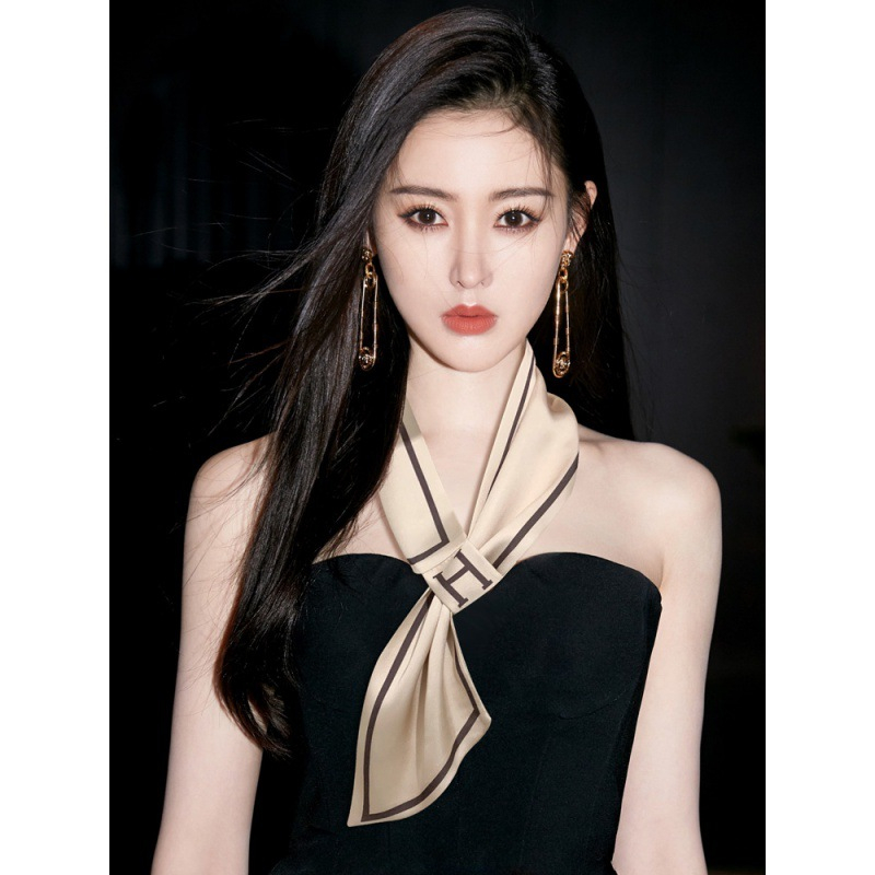 syal summer Leher Scarf mini Tas Import High Quality Halus Korean Aesthetic scarf fashion wanita Bahan Silk Immitation dasi