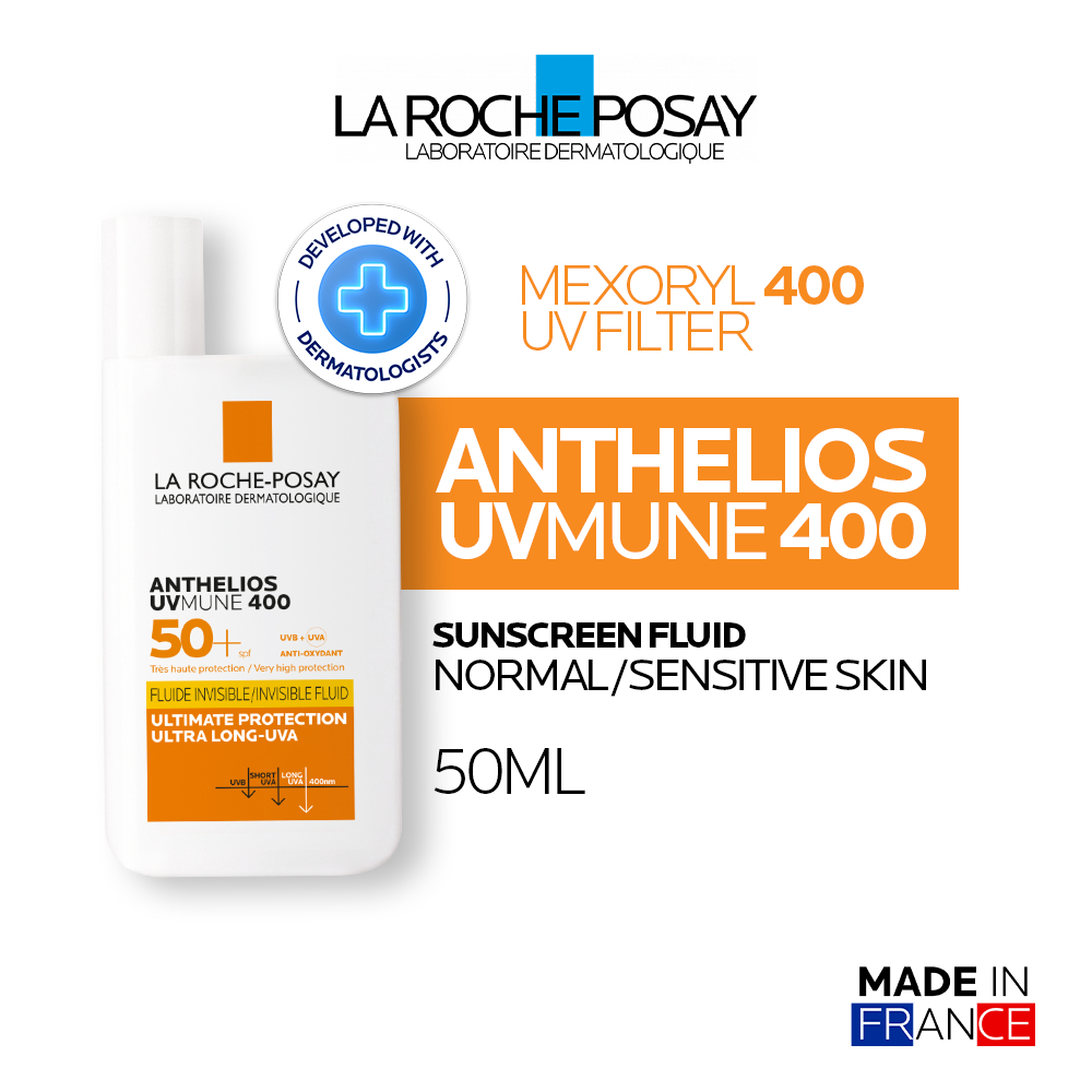 La Roche Posay Anthelios UVMune 400 Invisible Fluid SPF50+ PA++++ 50ml - Sunscreen Kulit Normal/ Sen