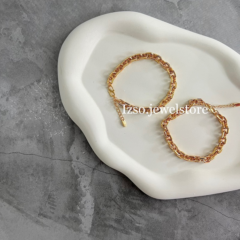 Izso Gelang Krissy Gelang Anti Karat Korean Chain Bracelet Lapis Emas