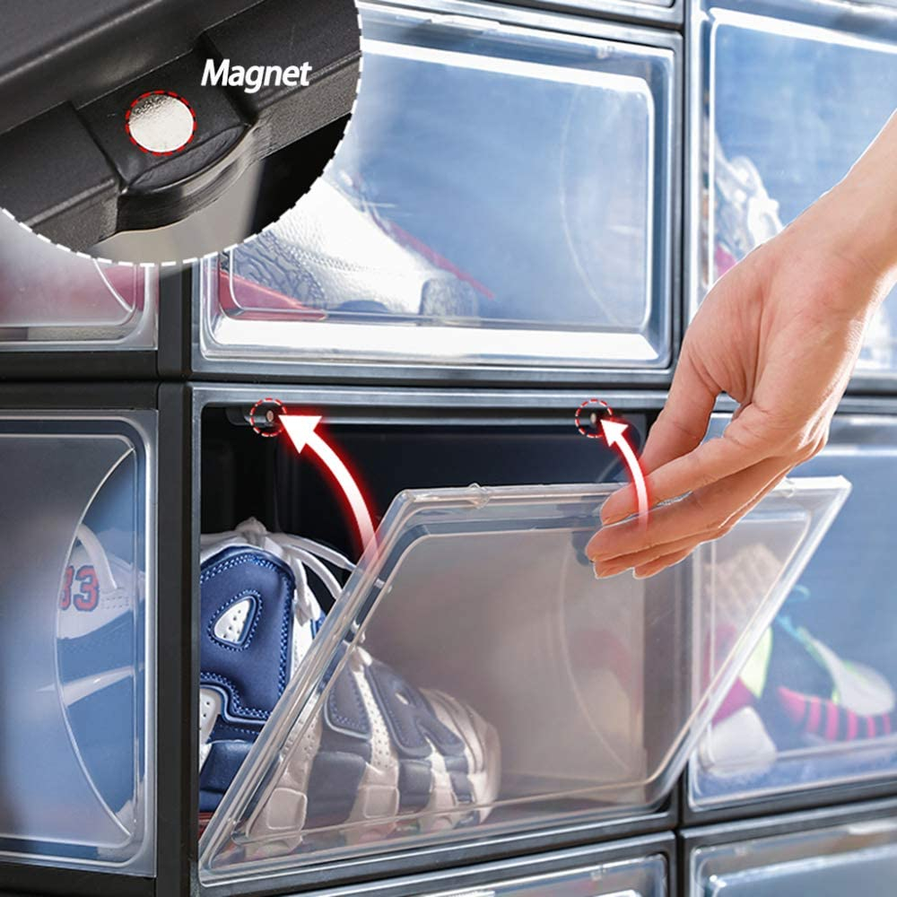 Shoe Box plastic stackable shoes sneakers box storage with clear plastic box Sepatu