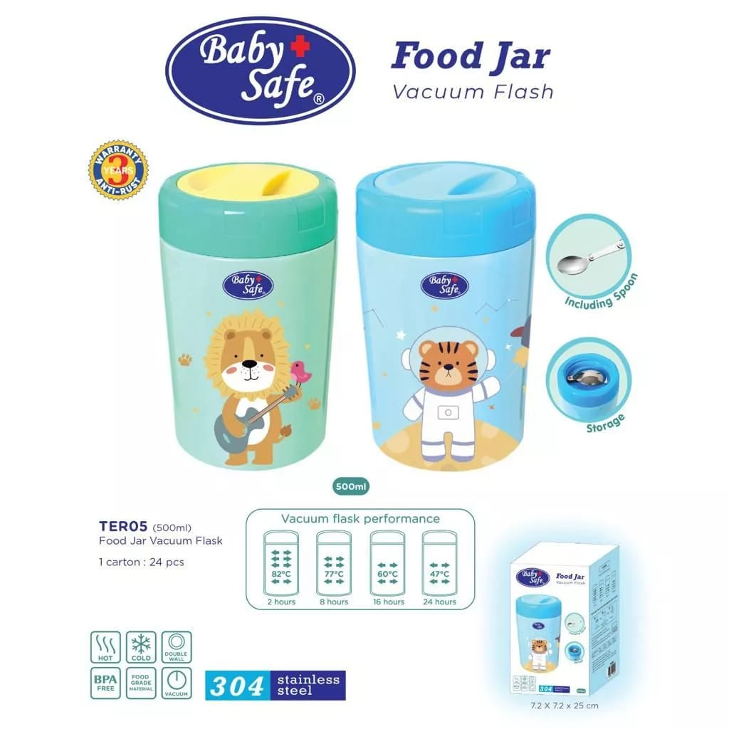 BABYSAFE FOOD JAR (500 ML) TER05 / TEMPAT PENYIMPANAN MAKANAN / FOOD JAR / TRAVEL / NEW / BEST SELLER