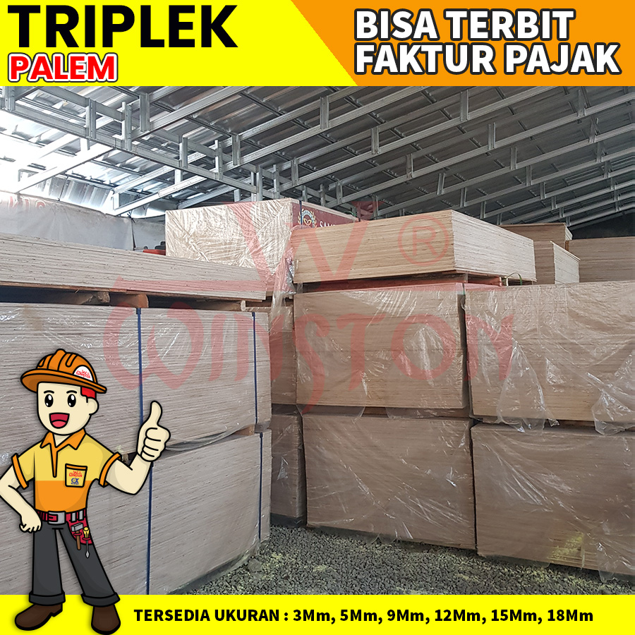 TERMURAH TRIPLEK / MULTIPLEK / PLYWOOD MERANTI TRIPLEK PALEM / COMBI / UTY A/ BUKAN UTY B - 5 MM