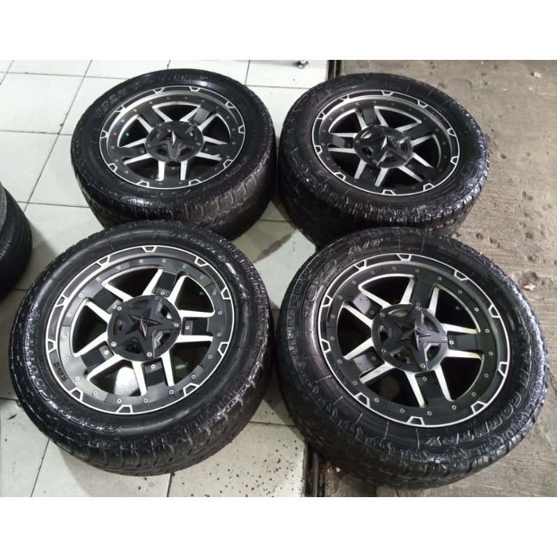 Velg Plus Ban Mobil Seken Rockstar Ring 20 H6x139,7 + Ban Toyo A/T 285 50 R20 Buat Pajero Fortuner F